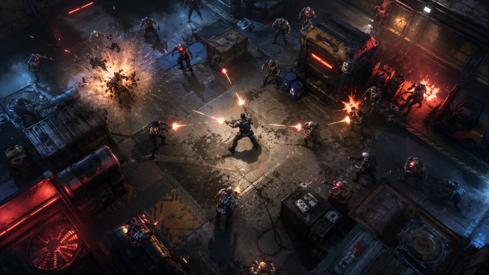Project Overrun — squad firefight in an industrial arena